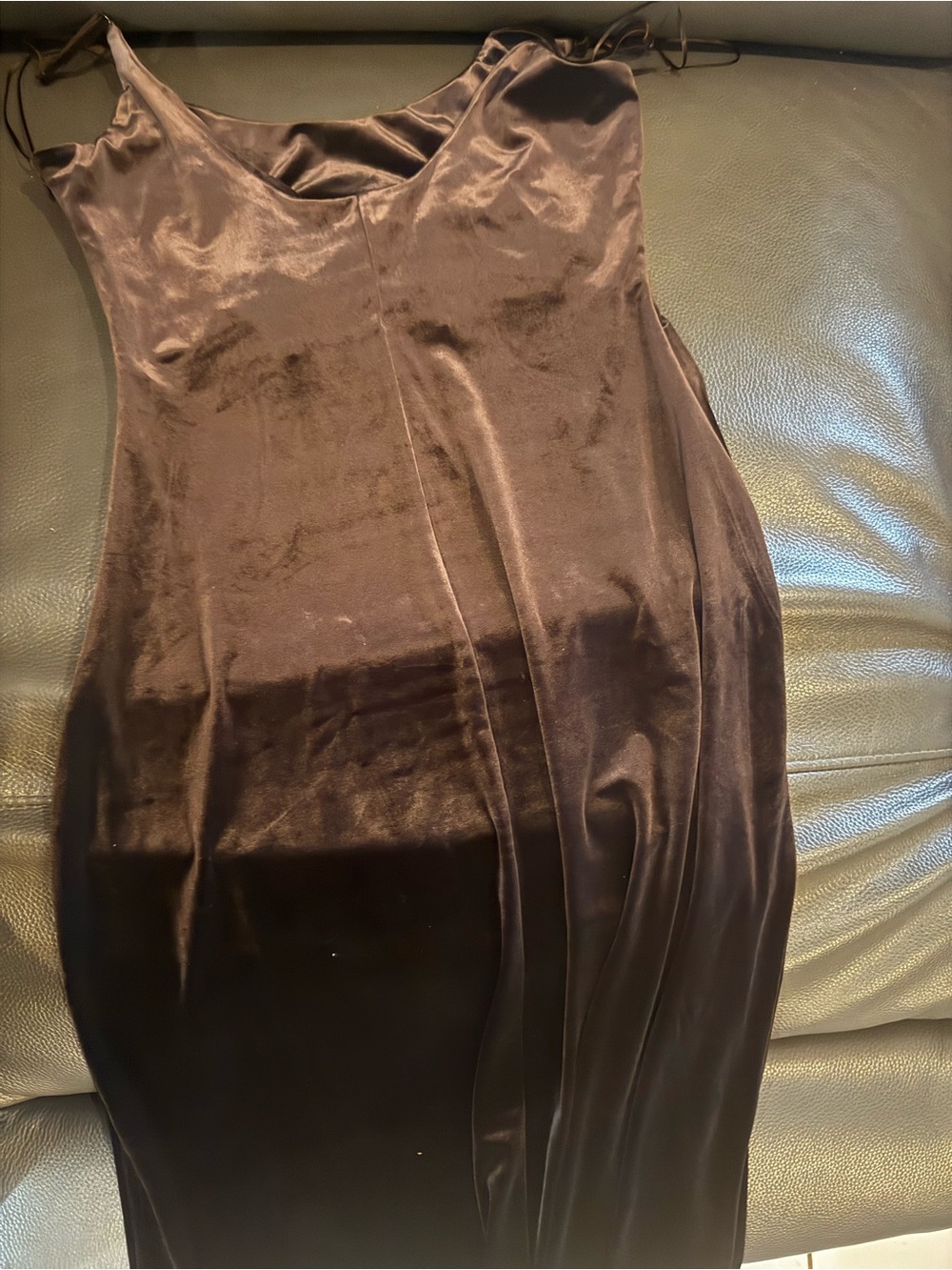 Slip Maxi Dress in Dark Brown - Picture 4 of 4